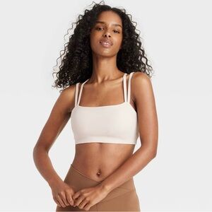 JoyLab Square Neck Strappy extra large XL Sports Bra Cream women target